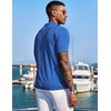 image:imageCOOFANDY Mens Knit Shirts Short Sleeve Button Down Polo Shirt Fashion Casual Summer Beach ShirtsRoyal Blue