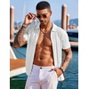 image:imageCOOFANDY Mens Knit Shirts Short Sleeve Button Down Polo Shirt Fashion Casual Summer Beach ShirtsWhite