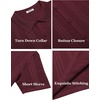image:imageCOOFANDY Mens Knit Shirts Short Sleeve Button Down Polo Shirt Fashion Casual Summer Beach ShirtsWine Red