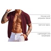 image:imageCOOFANDY Mens Knit Shirts Short Sleeve Button Down Polo Shirt Fashion Casual Summer Beach ShirtsWine Red
