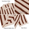image:imageCOOFANDY Mens Knit Shirts Short Sleeve Button Down Polo Shirt Striped Casual Summer Beach ShirtsApricot  Caramel