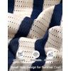 image:imageCOOFANDY Mens Knit Shirts Short Sleeve Button Down Polo Shirt Striped Casual Summer Beach ShirtsBeige  Navy Blue