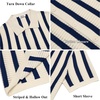 image:imageCOOFANDY Mens Knit Shirts Short Sleeve Button Down Polo Shirt Striped Casual Summer Beach ShirtsBeige  Navy Blue