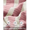 image:imageCOOFANDY Mens Knit Shirts Short Sleeve Button Down Polo Shirt Striped Casual Summer Beach ShirtsDusty Pink  Beige