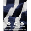 image:imageCOOFANDY Mens Knit Shirts Short Sleeve Button Down Polo Shirt Striped Casual Summer Beach ShirtsNavy Blue  White