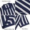 image:imageCOOFANDY Mens Knit Shirts Short Sleeve Button Down Polo Shirt Striped Casual Summer Beach ShirtsNavy Blue  White