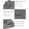 image:imageCOOFANDY Mens Linen Shirts Short Sleeve Casual Button Down Shirts Beach Summer Wedding TopsDark Grey
