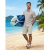 image:imageCOOFANDY Mens Linen Shirts Short Sleeve Casual Button Down Shirts Beach Summer Wedding TopsLight Grey