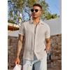 image:imageCOOFANDY Mens Linen Shirts Short Sleeve Casual Button Down Shirts Beach Summer Wedding TopsLight Khaki
