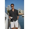 image:imageCOOFANDY Mens Long Sleeve Button Down Shirt Casual Untucked Shirts Summer Beach Wedding Linen Textured ShirtsBlack