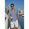 image:imageCOOFANDY Mens Long Sleeve Button Down Shirt Casual Untucked Shirts Summer Beach Wedding Linen Textured ShirtsBlue
