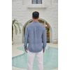 image:imageCOOFANDY Mens Long Sleeve Button Down Shirt Casual Untucked Shirts Summer Beach Wedding Linen Textured ShirtsBlue