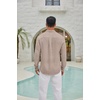 image:imageCOOFANDY Mens Long Sleeve Button Down Shirt Casual Untucked Shirts Summer Beach Wedding Linen Textured ShirtsKhaki