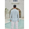 image:imageCOOFANDY Mens Long Sleeve Button Down Shirt Casual Untucked Shirts Summer Beach Wedding Linen Textured ShirtsLight Blue