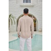 image:imageCOOFANDY Mens Long Sleeve Button Down Shirt Casual Untucked Shirts Summer Beach Wedding Linen Textured ShirtsLight Khaki