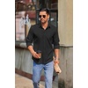 image:imageCOOFANDY Mens Long Sleeve Button Down Shirts Casual Untucked Shirts for Men Dress Shirts Beach Wedding ShirtsA Black