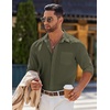 image:imageCOOFANDY Mens Long Sleeve Button Down Shirts Casual Untucked Shirts for Men Dress Shirts Beach Wedding ShirtsArmy Green