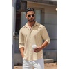 image:imageCOOFANDY Mens Long Sleeve Button Down Shirts Casual Untucked Shirts for Men Dress Shirts Beach Wedding ShirtsBeige