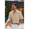 image:imageCOOFANDY Mens Long Sleeve Button Down Shirts Casual Untucked Shirts for Men Dress Shirts Beach Wedding ShirtsBeige