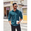 image:imageCOOFANDY Mens Long Sleeve Button Down Shirts Casual Untucked Shirts for Men Dress Shirts Beach Wedding ShirtsBlue