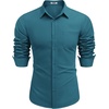 image:imageCOOFANDY Mens Long Sleeve Button Down Shirts Casual Untucked Shirts for Men Dress Shirts Beach Wedding ShirtsBlue