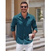 image:imageCOOFANDY Mens Long Sleeve Button Down Shirts Casual Untucked Shirts for Men Dress Shirts Beach Wedding ShirtsBlue