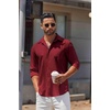 image:imageCOOFANDY Mens Long Sleeve Button Down Shirts Casual Untucked Shirts for Men Dress Shirts Beach Wedding ShirtsBurgundy