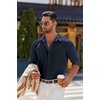 image:imageCOOFANDY Mens Long Sleeve Button Down Shirts Casual Untucked Shirts for Men Dress Shirts Beach Wedding ShirtsDark Blue