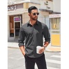 image:imageCOOFANDY Mens Long Sleeve Button Down Shirts Casual Untucked Shirts for Men Dress Shirts Beach Wedding ShirtsDark Grey