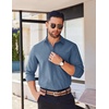 image:imageCOOFANDY Mens Long Sleeve Button Down Shirts Casual Untucked Shirts for Men Dress Shirts Beach Wedding ShirtsGrey Blue