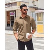 image:imageCOOFANDY Mens Long Sleeve Button Down Shirts Casual Untucked Shirts for Men Dress Shirts Beach Wedding ShirtsKhaki
