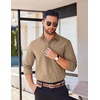 image:imageCOOFANDY Mens Long Sleeve Button Down Shirts Casual Untucked Shirts for Men Dress Shirts Beach Wedding ShirtsKhaki