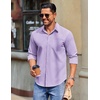 image:imageCOOFANDY Mens Long Sleeve Button Down Shirts Casual Untucked Shirts for Men Dress Shirts Beach Wedding ShirtsLavender