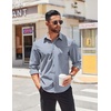 image:imageCOOFANDY Mens Long Sleeve Button Down Shirts Casual Untucked Shirts for Men Dress Shirts Beach Wedding ShirtsLight Bluediamond
