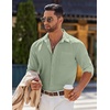 image:imageCOOFANDY Mens Long Sleeve Button Down Shirts Casual Untucked Shirts for Men Dress Shirts Beach Wedding ShirtsLight Green