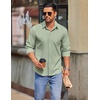 image:imageCOOFANDY Mens Long Sleeve Button Down Shirts Casual Untucked Shirts for Men Dress Shirts Beach Wedding ShirtsLight Green