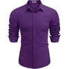 image:imageCOOFANDY Mens Long Sleeve Button Down Shirts Casual Untucked Shirts for Men Dress Shirts Beach Wedding ShirtsPurple