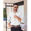 image:imageCOOFANDY Mens Long Sleeve Button Down Shirts Casual Untucked Shirts for Men Dress Shirts Beach Wedding ShirtsWhite Semicircle
