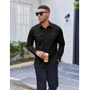 image:imageCOOFANDY Mens Long Sleeve Button Down Work Shirt with Flap PocketsBlack