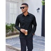 image:imageCOOFANDY Mens Long Sleeve Button Down Work Shirt with Flap PocketsDark Blue