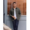 image:imageCOOFANDY Mens Long Sleeve Button Down Work Shirt with Flap PocketsDark Green
