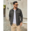 image:imageCOOFANDY Mens Long Sleeve Button Down Work Shirt with Flap PocketsDark Green