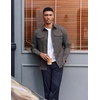 image:imageCOOFANDY Mens Long Sleeve Button Down Work Shirt with Flap PocketsDark Grey
