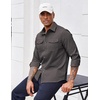 image:imageCOOFANDY Mens Long Sleeve Button Down Work Shirt with Flap PocketsDark Grey
