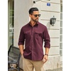 image:imageCOOFANDY Mens Long Sleeve Button Down Work Shirt with Flap PocketsDark Red