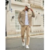 image:imageCOOFANDY Mens Long Sleeve Button Down Work Shirt with Flap PocketsLight Brown