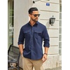 image:imageCOOFANDY Mens Long Sleeve Button Down Work Shirt with Flap PocketsNavy Blue