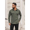 image:imageCOOFANDY Mens Long Sleeve Shirts Casual Button Down Shirt Wrinkle Free Dress Shirt with PocketArmy Green