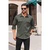 image:imageCOOFANDY Mens Long Sleeve Shirts Casual Button Down Shirt Wrinkle Free Dress Shirt with PocketArmy Green