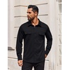 image:imageCOOFANDY Mens Long Sleeve Shirts Casual Button Down Shirt Wrinkle Free Dress Shirt with PocketBlack